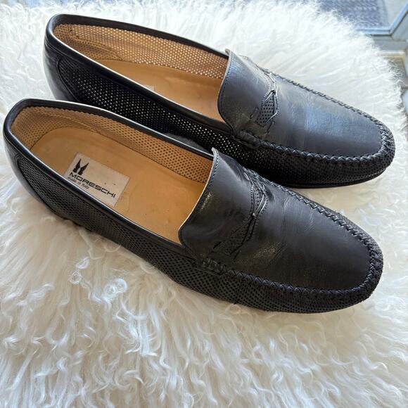 Moreschi Leather Men's Loafers Italian Black Italy Men’s 9 - Picture 4 of 10